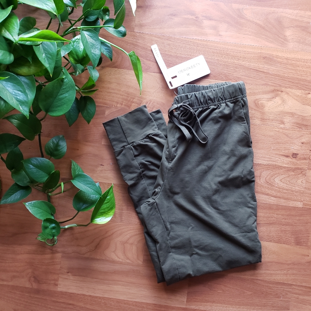 Olive Green Small Joggers Lounge Pants NWT